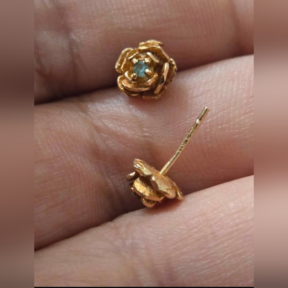 Vintage Boucles Oreilles en Or 10 K des années 60